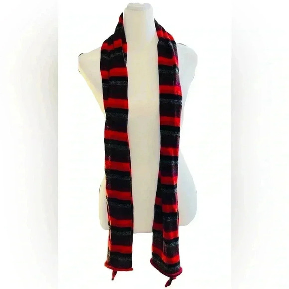 NWT Genuine Alpaca Scarf, Red/Orange/ Black/Gray/Purple - Picture 5 of 7